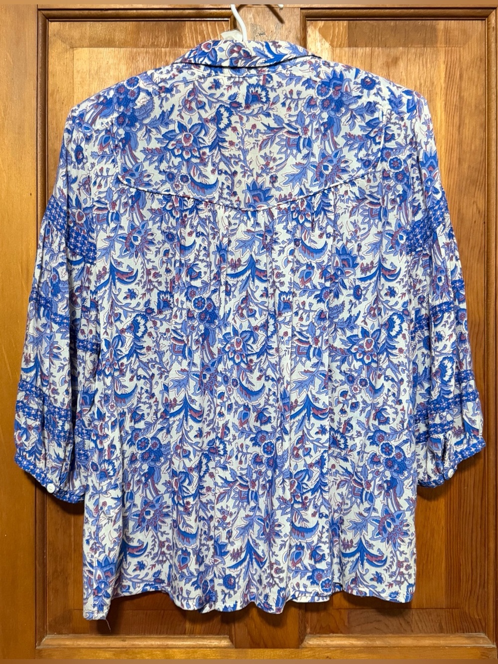 ba&sh~Blue & White Floral V-Neck Brooklyn Blouse~Size Small~$235~ - Picture 7 of 8